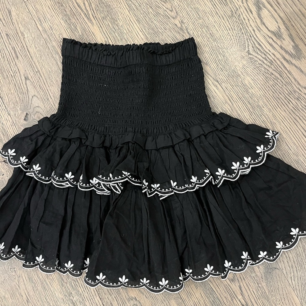 Aqua Womens Black and White embroidery Skirt SIZE XS NWOT